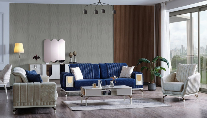Sofagarnitur 3+3+1 Sitzer Möbel Luxus Set Sofagarnitur Modern Set Neu 3tlg