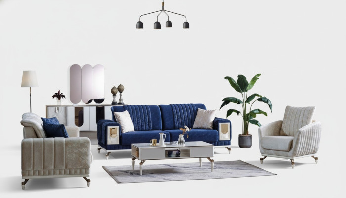 Sofagarnitur 3+3+1 Sitzer Möbel Luxus Set Sofagarnitur Modern Set Neu 3tlg