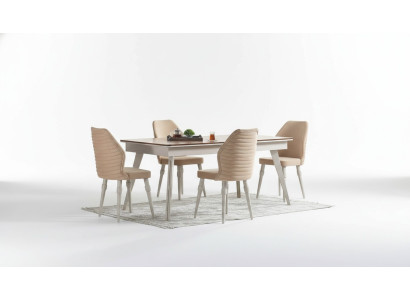Designer Komplett 6x Stühle+Esstisch Set Esszimmer Designer Garnitur Set Neu