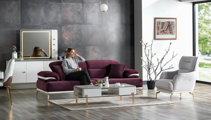 Sofagarnitur 3+1 Sitzer Sessel Garnitur Modern Relax Sessel Möbel