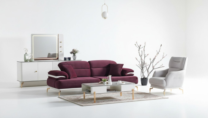 Sofagarnitur 3+1 Sitzer Sessel Garnitur Modern Relax Sessel Möbel
