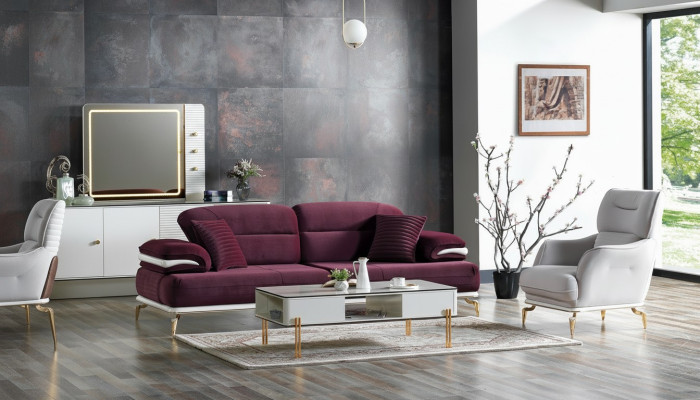 Luxus Sofagarnitur Set Wohnzimmer Sofa set Sofagarnitur 3+1+Couchtisch Modern