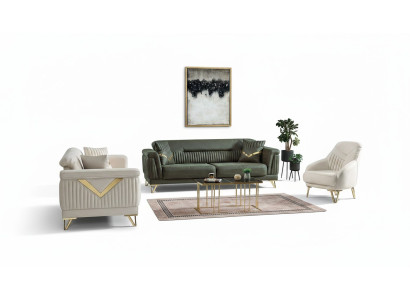 Design Modernes Wohnzimmer Set Sofagarnitur 3+3+1 Wohnzimmer Möbelset