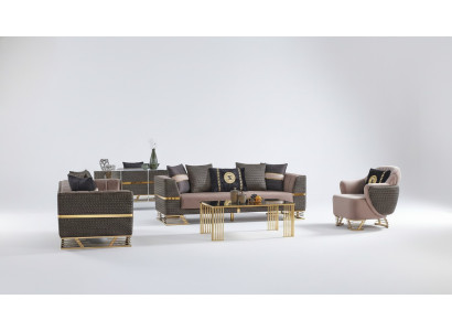 Designer Sofagarnitur 3+3+1 Sitzer Couch Polster Sitzgarnitur Set Neu