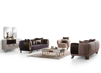 Prestigeträchtige 3+3+1 Wohnzimmer Garnitur Wohnzimmer set zwei Sofas und sessel Neu