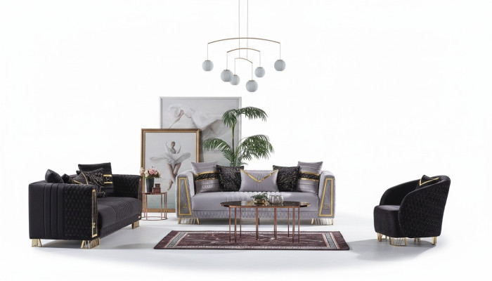 Sofagarnitur 3+3+1 Sitzer Chesterfield Barock Stil Garnitur Set 3tlg. Sofa Relax