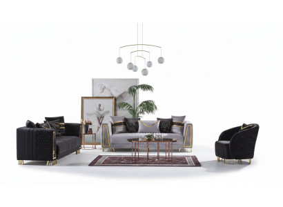 Sofagarnitur 3+3+1 Sitzer Chesterfield Barock Stil Garnitur Set 3tlg. Sofa Relax