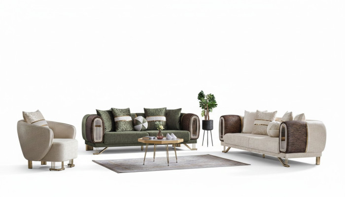 Designer Sofagarnitur 3+3+1 Sitzer Couch Polster Neu Sitzgarnitur Set