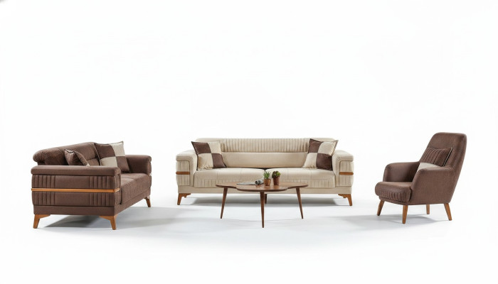 Designer Sofagarnitur 3+3+1 Sitzer Couch Polster Sitzgarnitur Set Luxus Neu
