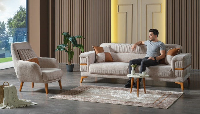 Sofagarnitur 3+1 Sitzer Modern Relax Sessel Modern Stil 2tlg Luxus Wohnzimmer