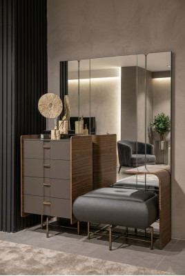 Schminktisch Set Konsole Spiegel Schlafzimmer Möbel Design Hocker 2tlg. Neu