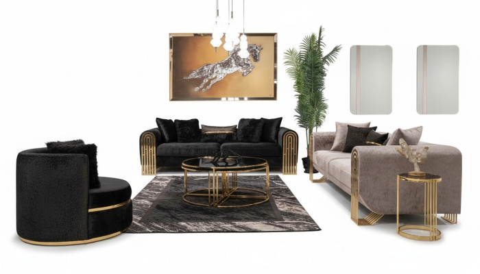 Sofagarnitur 3+3+1 Sitzer Sessel Garnitur Modern Relax Einsitzer Möbel Couchen