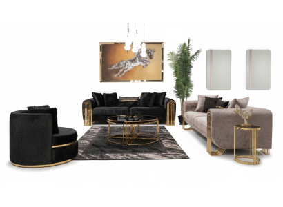 Sofagarnitur 3+3+1 Sitzer Sessel Garnitur Modern Relax Einsitzer Möbel Couchen
