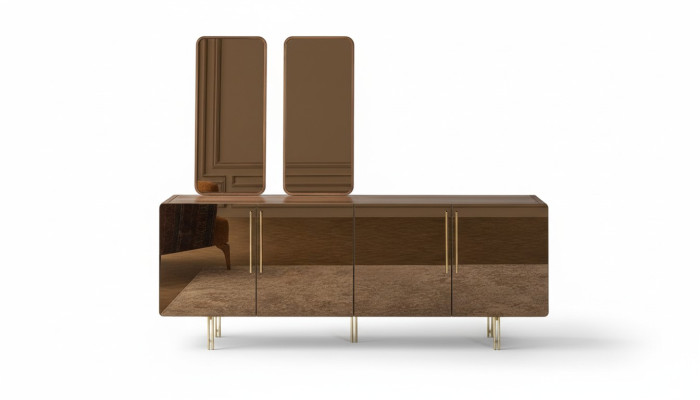 Sideboard mit 2x Spiegel Anrichte Luxus Garnitur Kommode Holz Kommoden Modern