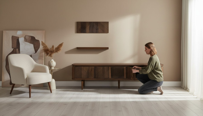 Luxus WohnWand Wohnzimmer Sideboard RTV Regal Wände Schrank Neu Möbel