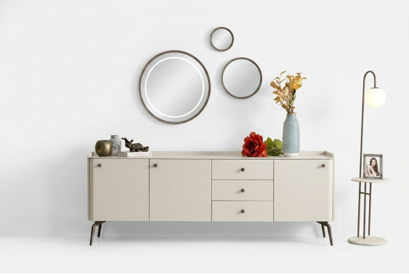 Luksuzna bela oblikovana jedilnica bufet, eleganten bufet
