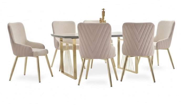 Moderne Design Braun 6x Stühle Ohne Armlehne Esszimmer Luxus Möbel
