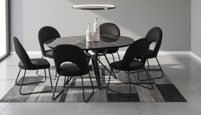 Esszimmer Garnitur Set Esstisch 6x Stühle Komplettes Set Luxus 7tlg