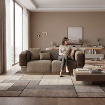Wohnzimmer Sofa Zweisitzer Luxus Einrichtung Polster Textil Design Polstermöbel