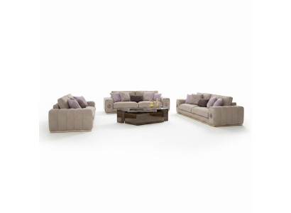 Luxus Einrichtung Sofagarnitur Komplett mit Couchtisch Wohnzimmer Set 5tlg