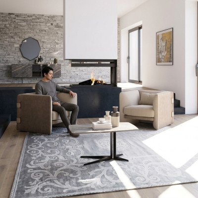 2x Sessel mit Couchtisch Wohnzimmer Komplett Möbel Desing Einrichtung Garnitur