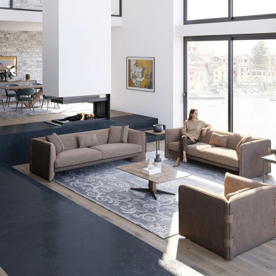 Design Luxus Wohnzimmer 6tlg Garnitur Polstermöbel Einrichtung Dreisitzer Sofas
