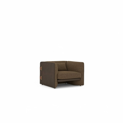 Braun Sessel Wohnzimmer Einrichtung Luxus Textil Polstermöbel Modern Design
