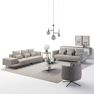 Wohnzimmer Komplett 2x Sofa Dreisitzer Textil Polstermöbel Sessel Neu Couchtisch