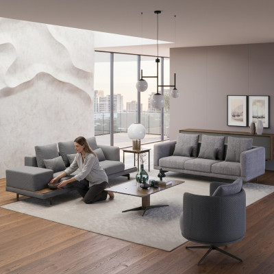 Sofagarnitur Wohnzimmer Modern Garnitur 2x Sofa Dreisitzer Polstermöbel Sessel