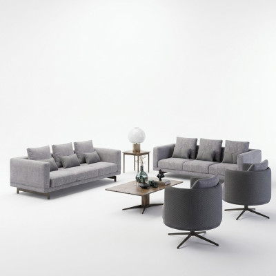 Modern Möbel Wohnzimmer Set 6tlg 2x Sofas Garnitur Luxus 2x Sessel Couchtisch