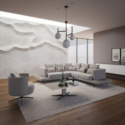 Design Ecksofa L-Form Polstermöbel Luxus Wohnzimmer Couchtisch Einrichtung