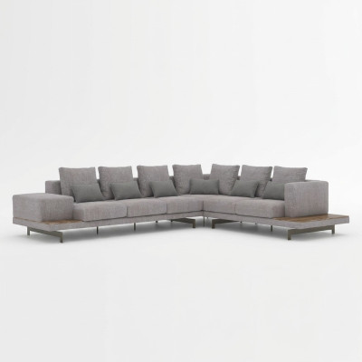 Designer Neu Ecksofa L-Form Grau Textil Möbel Wohnzimmer Einrichtung