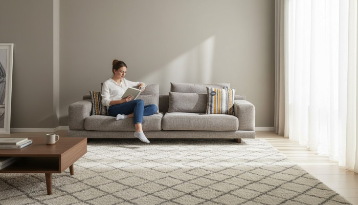  3-Sitzer Modern Stil Designer Wohnzimmer Stoffsofa mit Kissen Rückenkissen