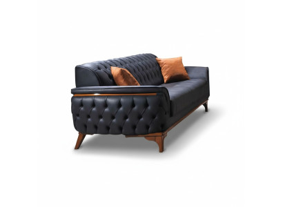 Luxuriöse Blaue Chesterfield Couch Moderner 3-Sitzer Luxus Sitz Möbel