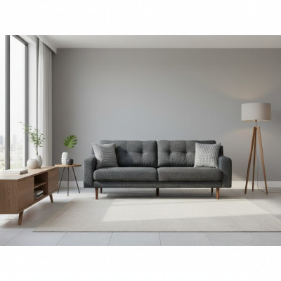 Moderner Grauer Dreisitzer Luxuriöses Wohnzimmer 3-Sitzer Luxus Möbel