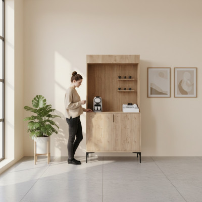 Esszimmer Anrichte Sideboard Braun Farbe Modern Design Kaffeeschrank