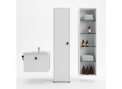 Badezimmerschrank Weiß Farbe Modern Luxus Rechteckig Badschrank Badezimmer