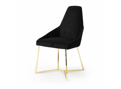 Schwarzer Polsterstuhl Designer Edelstahl Einsitzer Edle Esszimmer Möbel