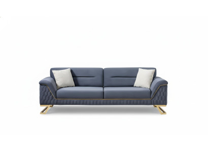 Blauer Wohnzimmer Designer Edelstahl 3-Sitzer Moderne Luxus Möbel Neu