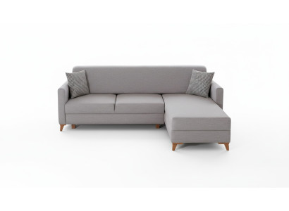 Hellgraues Stoffsofa Wohnzimmer Designer Couch Luxuriöses Ecksofa Neu