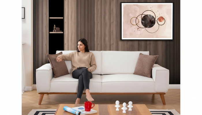 Weiße Wohnzimmer Garnitur Stilvoller 3-Sitzer Designer Sessel 2tlg Set