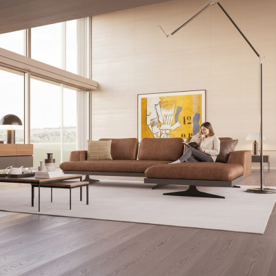 Wohnzimmer Leder Ecksofa L-Form Polstermöbel Modern Relax Sofa Couch