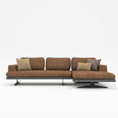 Ecksofa L-Form Relax Wohnzimmer Braun Leder Sofa Polstermöbel Eck Garnitur