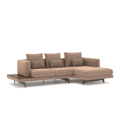 Polstermöbel Ecksofa L-Form Beige Designer Möbel Eck Garnitur Wohnzimmer