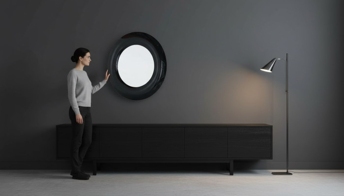 Modern Luxus Rund Spiegel Einrichtung Dekoration Wandspiegel Rahmen