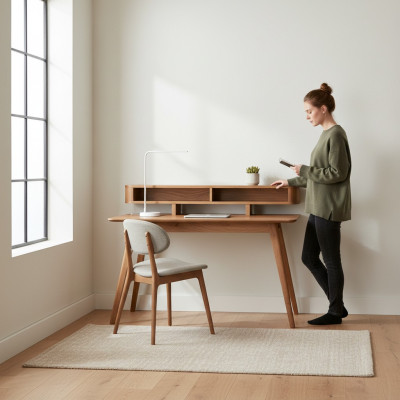Schreibtisch Holz Möbel Computertisch Tisch Luxus Design Einrichtung Neu