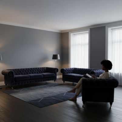 Polstermöbel Sessel Sofagarnitur Dreisitzer mit Zweisitzer Sofas Chesterfield