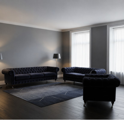 Polstermöbel Sessel Sofagarnitur Dreisitzer mit Zweisitzer Sofas Chesterfield