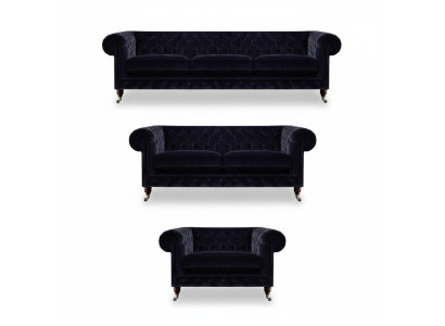 Polstermöbel Sessel Sofagarnitur Dreisitzer mit Zweisitzer Sofas Chesterfield