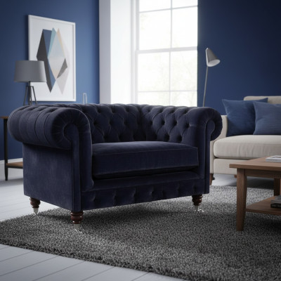 Wohnzimmer Sessel Polster Sitz Luxus Textil Chesterfield Neu Einrichtung